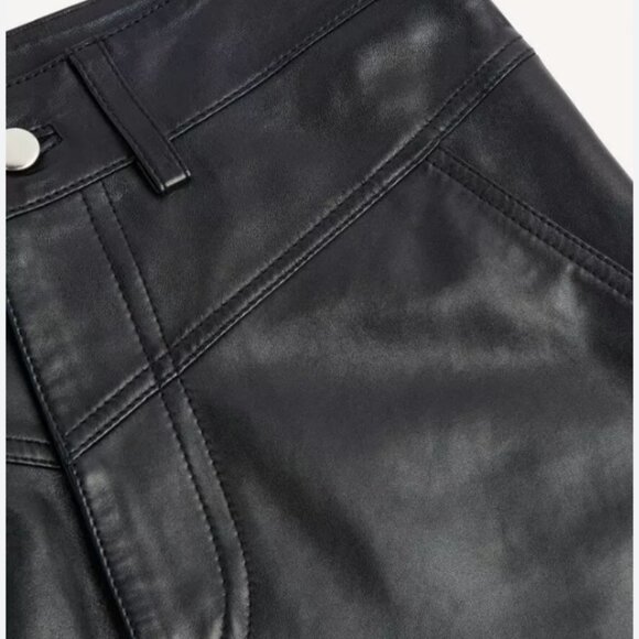 Ba&sh Hael Leather Pants in Black Size 2 (Medium) - Picture 3 of 6